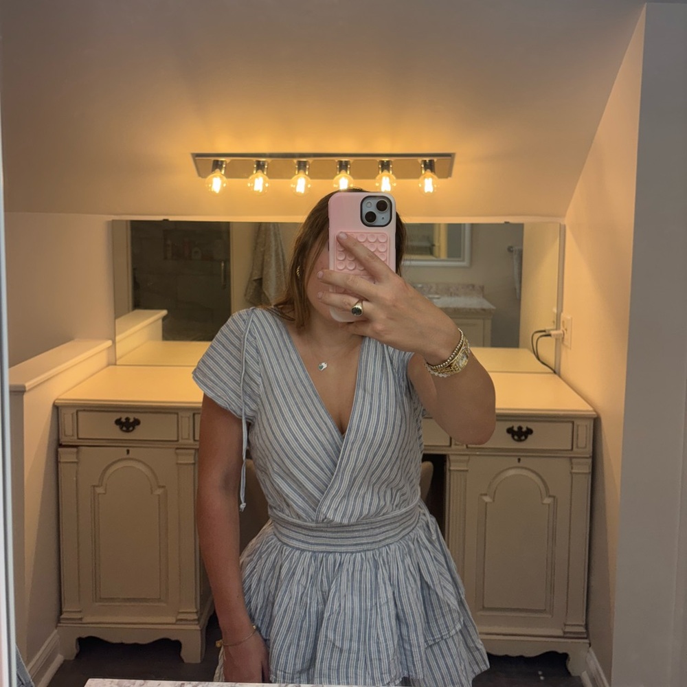 American Eagle Striped Ruffle Dress